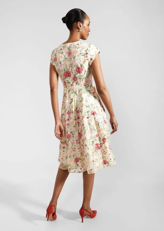 Dresses and Jumpsuits Women HOBBS Tia Embroidered Dress Cream Multi