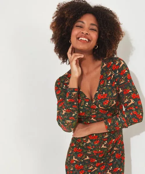 Dresses Apparel Joebrowns Fabulously Festive Wrap Dress Green