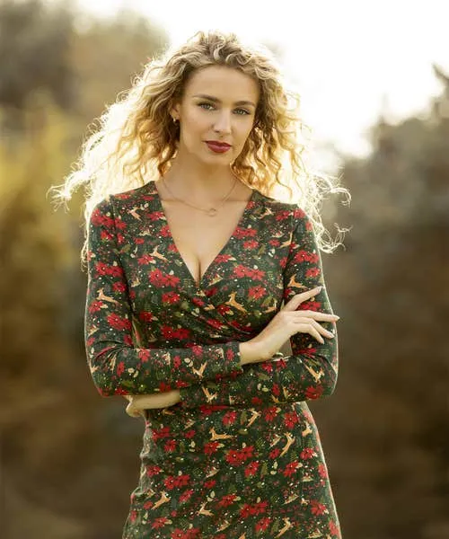 Dresses Apparel Joebrowns Fabulously Festive Wrap Dress Green