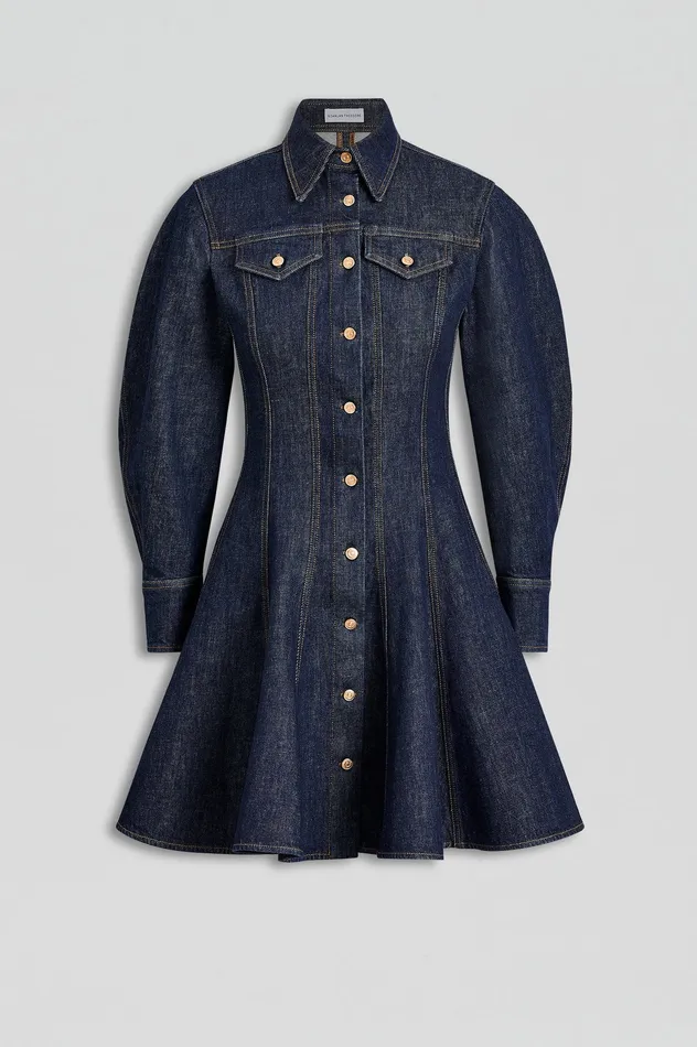 Dresses DENIM MINI DRESS INDIGOB Scanlan Theodore Women Dresses DENIM MINI DRESS INDIGOB Scanlan Theodore Women