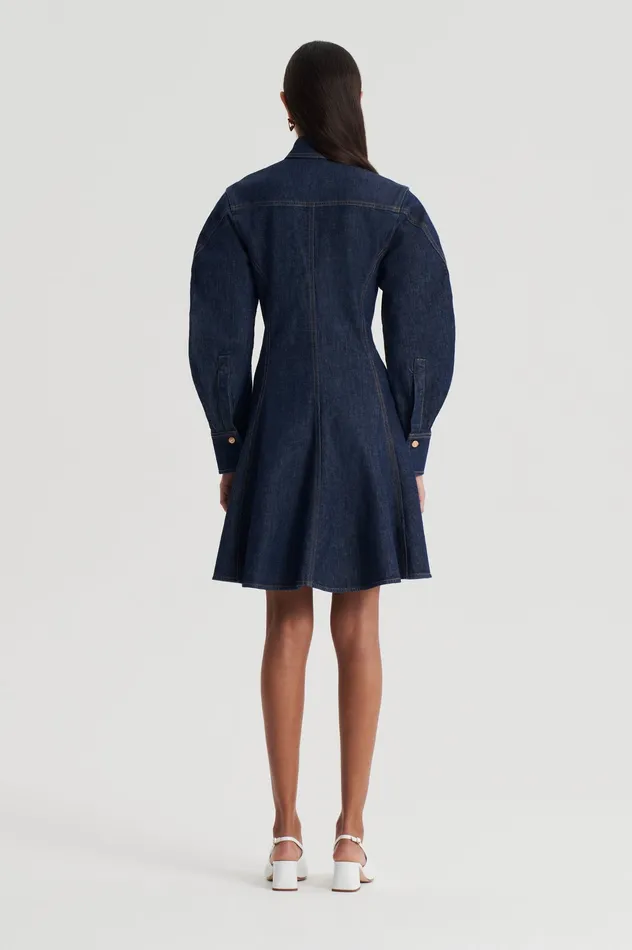 Dresses DENIM MINI DRESS INDIGOB Scanlan Theodore Women Dresses DENIM MINI DRESS INDIGOB Scanlan Theodore Women