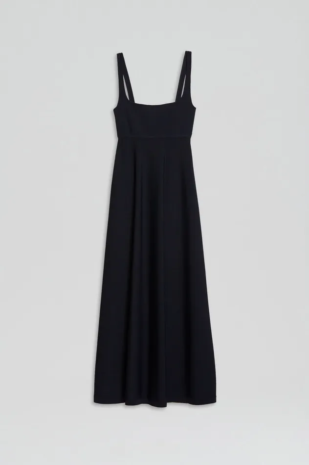 Dresses Scanlan Theodore Women CREPE KNIT SQUARE NECK DRESS NAVY