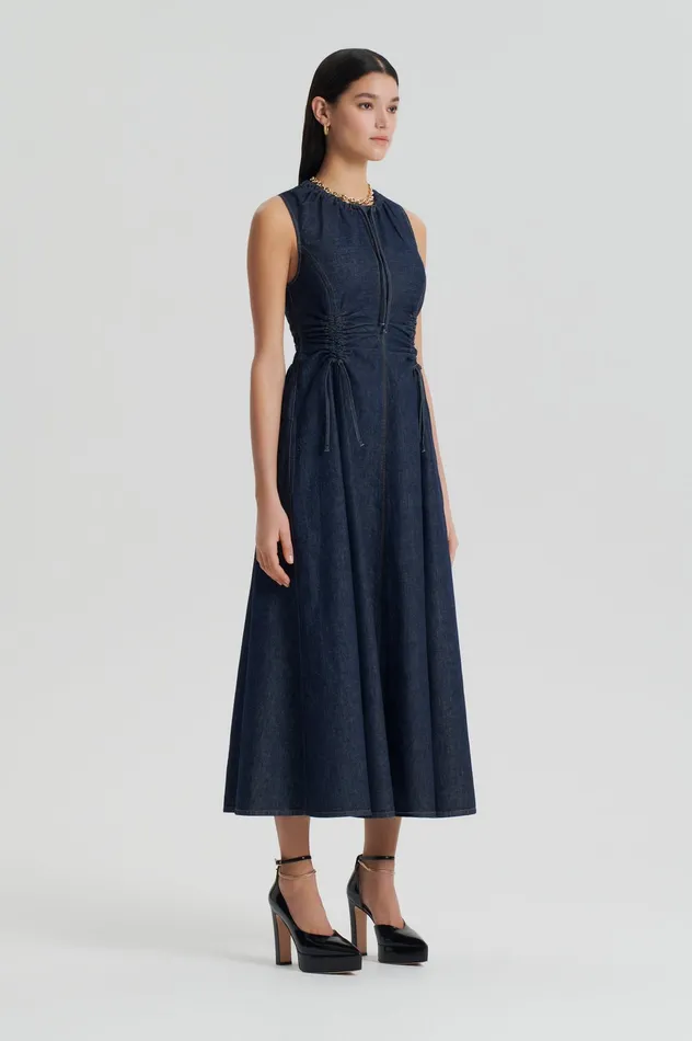Dresses Scanlan Theodore Women DENIM CARGO DRESS INDIGO Dresses Scanlan Theodore Women DENIM CARGO DRESS INDIGO