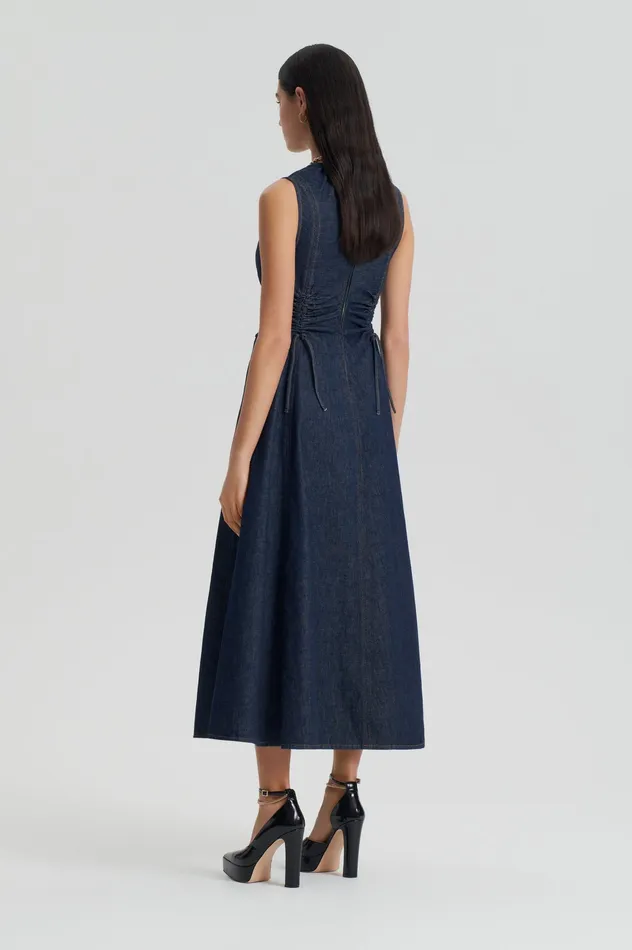 Dresses Scanlan Theodore Women DENIM CARGO DRESS INDIGO Dresses Scanlan Theodore Women DENIM CARGO DRESS INDIGO