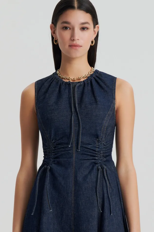 Dresses Scanlan Theodore Women DENIM CARGO DRESS INDIGO Dresses Scanlan Theodore Women DENIM CARGO DRESS INDIGO