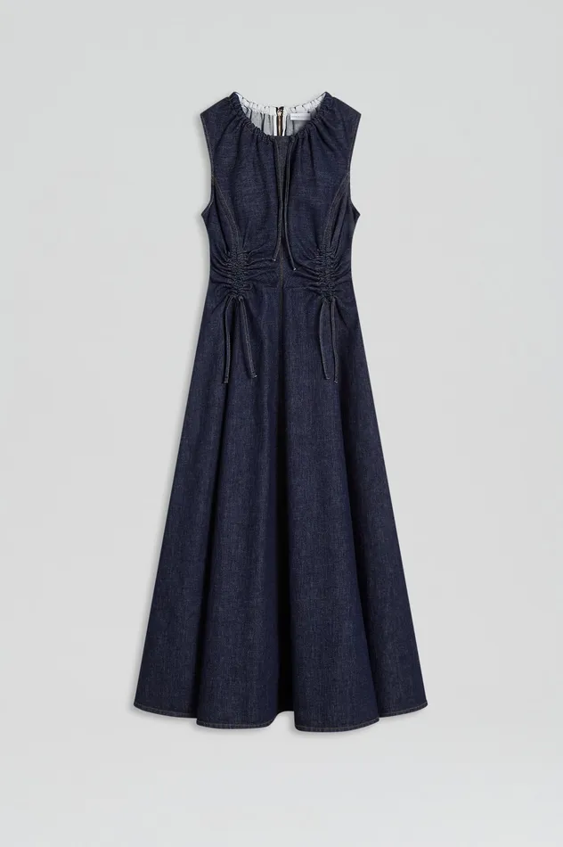 Dresses Scanlan Theodore Women DENIM CARGO DRESS INDIGO Dresses Scanlan Theodore Women DENIM CARGO DRESS INDIGO