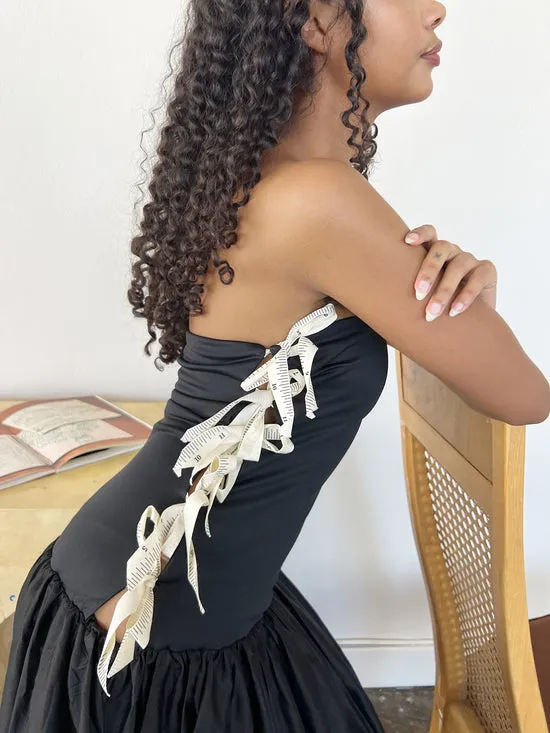 Dresses Side Bows CutOut Dress Black Measuring Tape Lisa Says Gah Women Dresses Side Bows CutOut Dress Black Measuring Tape Lisa Says Gah Women