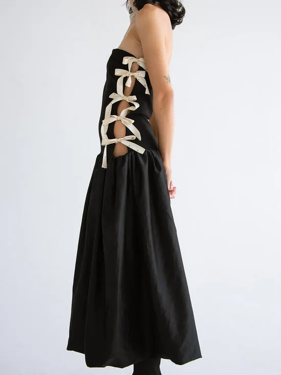 Dresses Side Bows CutOut Dress Black Measuring Tape Lisa Says Gah Women Dresses Side Bows CutOut Dress Black Measuring Tape Lisa Says Gah Women