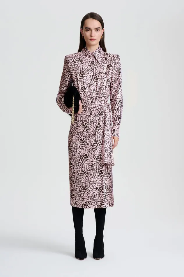 Dresses SILK FLORAL WRAP DRESS PINKBLACK Scanlan Theodore Women