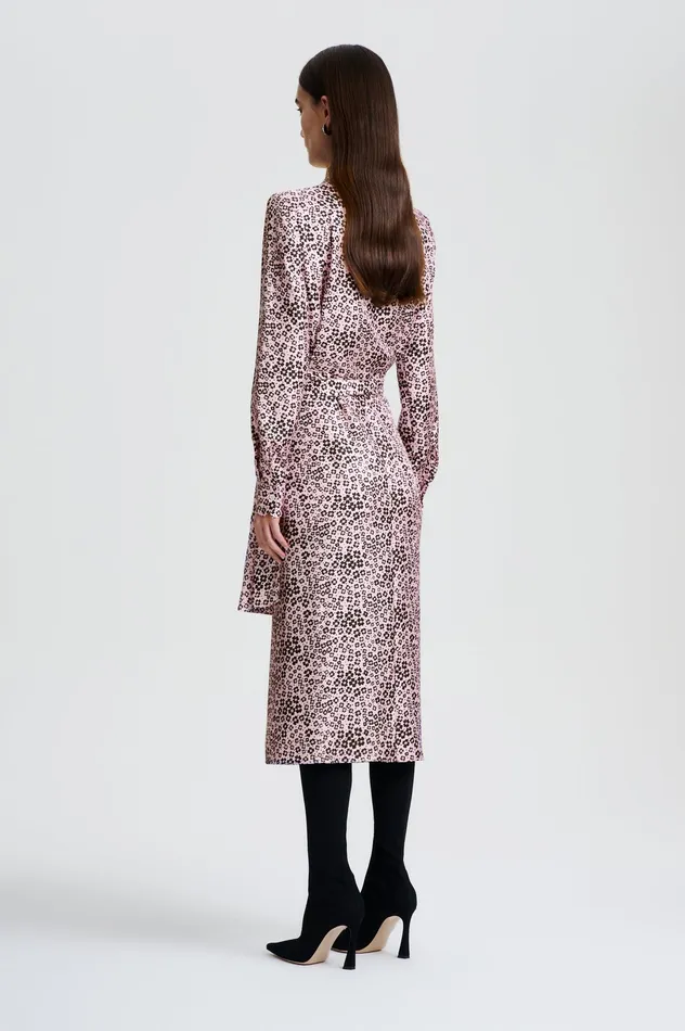 Dresses SILK FLORAL WRAP DRESS PINKBLACK Scanlan Theodore Women Dresses SILK FLORAL WRAP DRESS PINKBLACK Scanlan Theodore Women