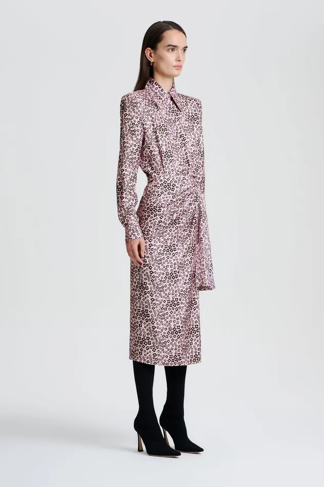 Dresses SILK FLORAL WRAP DRESS PINKBLACK Scanlan Theodore Women Dresses SILK FLORAL WRAP DRESS PINKBLACK Scanlan Theodore Women