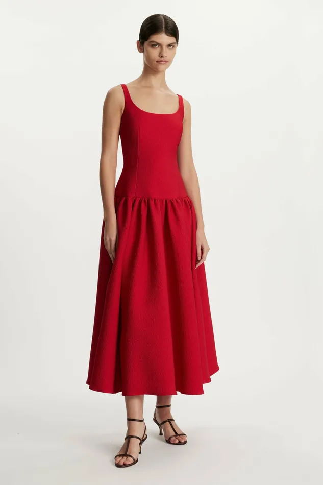 Dresses Women Galen Dress In Bright Red Cloque Emilia Wickstead Dresses Women Galen Dress In Bright Red Cloque Emilia Wickstead