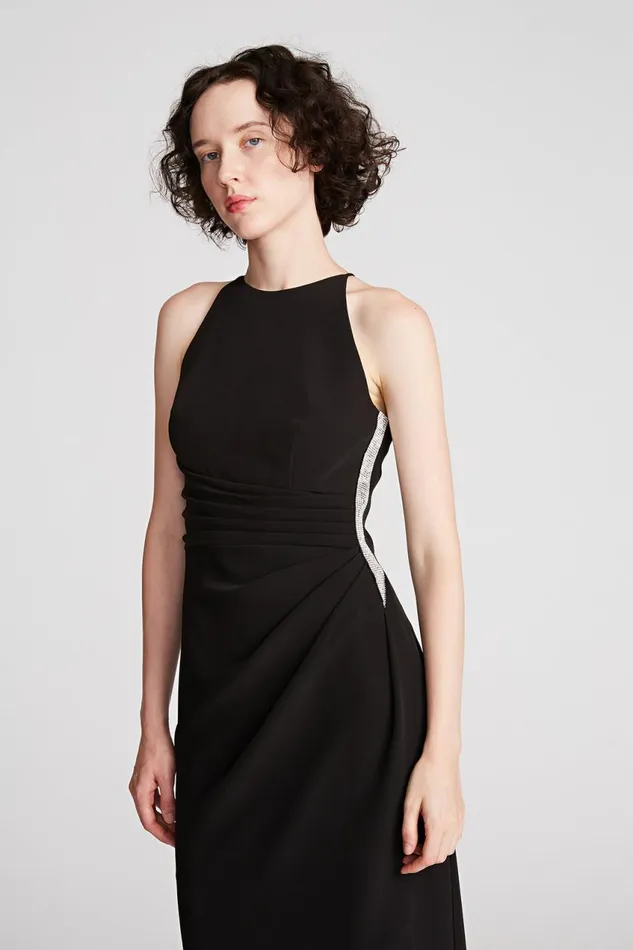 Dresses Women Halston Annika Gown In Stretch Crepe Black Dresses Women Halston Annika Gown In Stretch Crepe Black