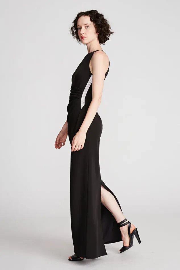 Dresses Women Halston Annika Gown In Stretch Crepe Black Dresses Women Halston Annika Gown In Stretch Crepe Black