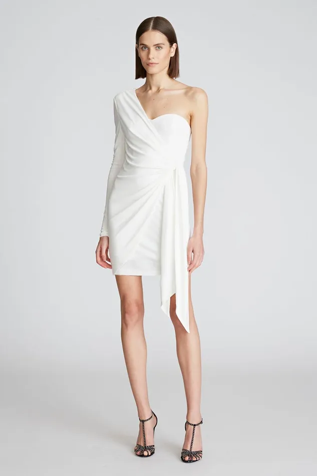 Dresses Women Halston Ashlynn Dress In Matte Jersey Chalk