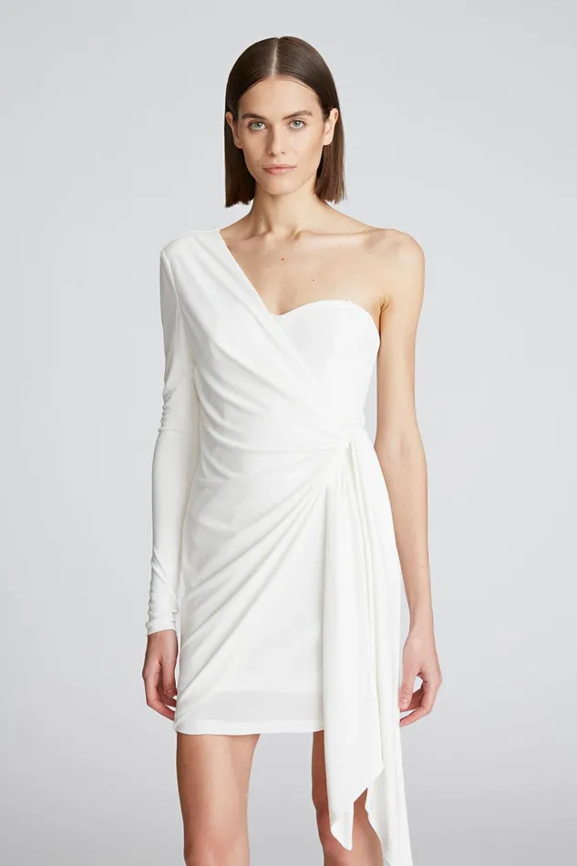 Dresses Women Halston Ashlynn Dress In Matte Jersey Chalk