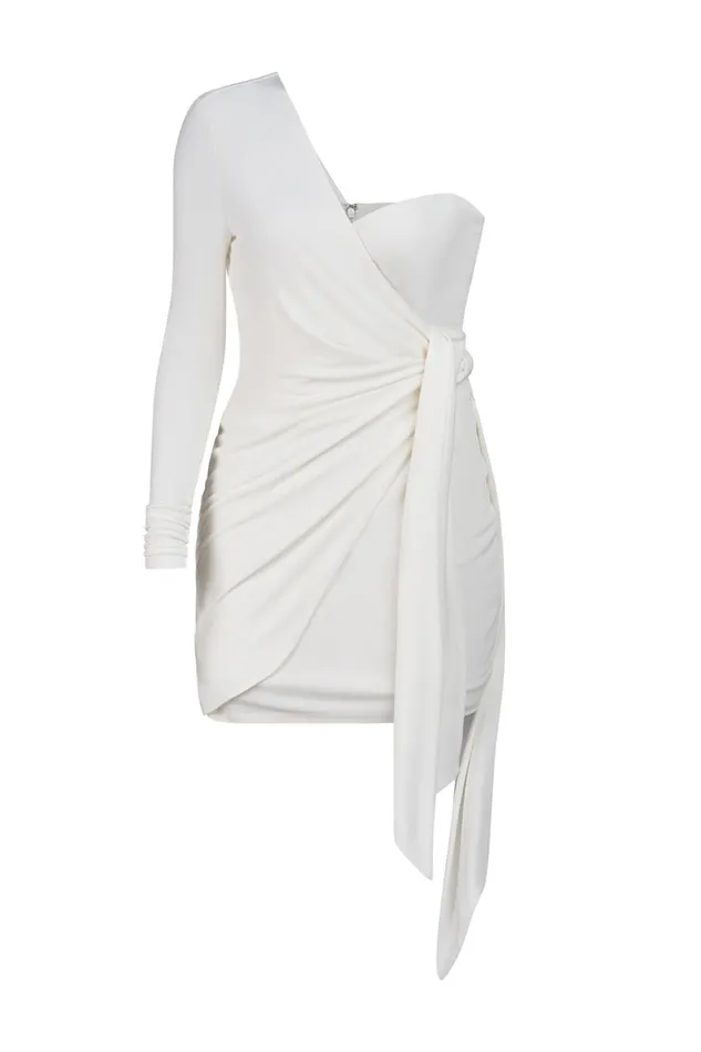 Dresses Women Halston Ashlynn Dress In Matte Jersey Chalk