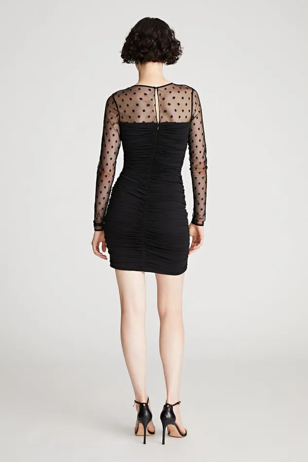 Dresses Women Halston Hilary Dress In Jersey and Mesh Black