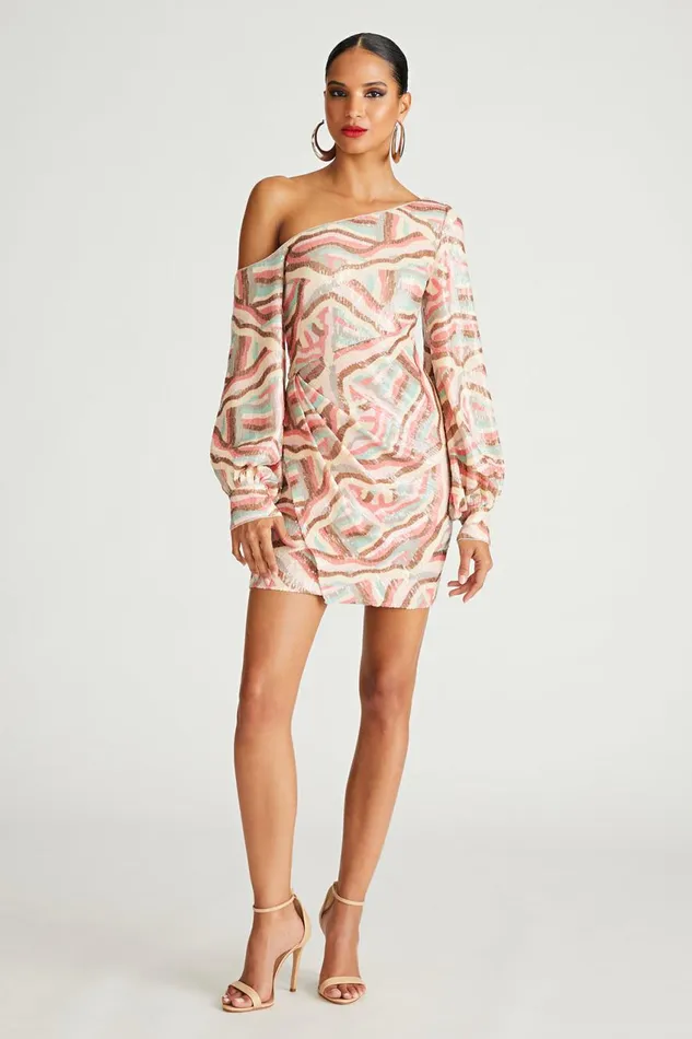 Dresses Women Halston Kimora Dress In Geode Sequin Geode