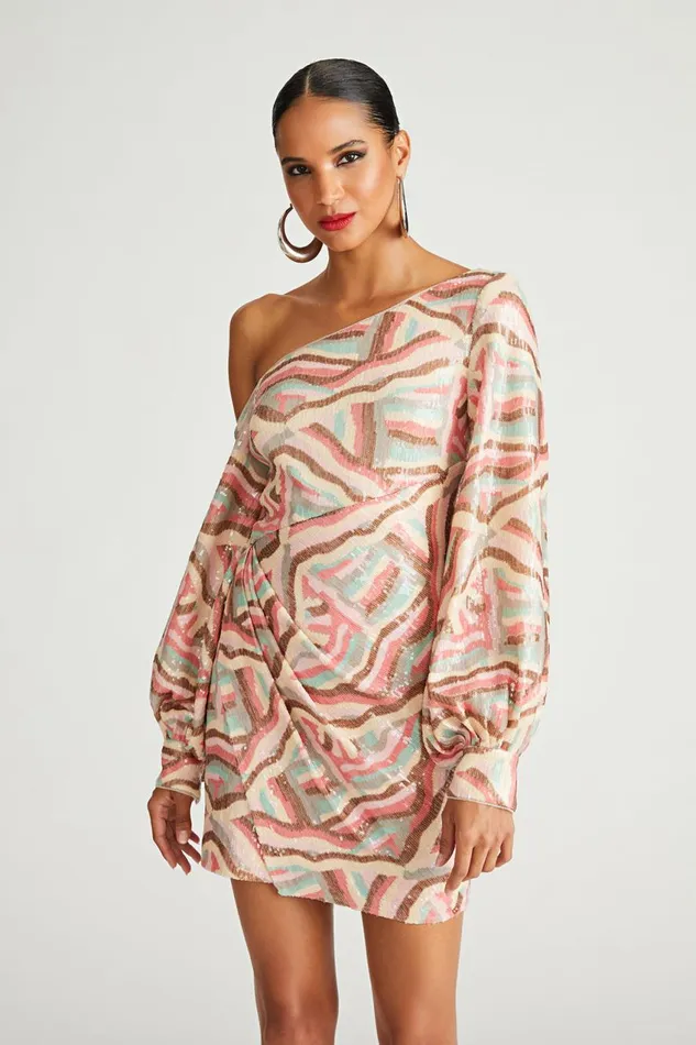 Dresses Women Halston Kimora Dress In Geode Sequin Geode