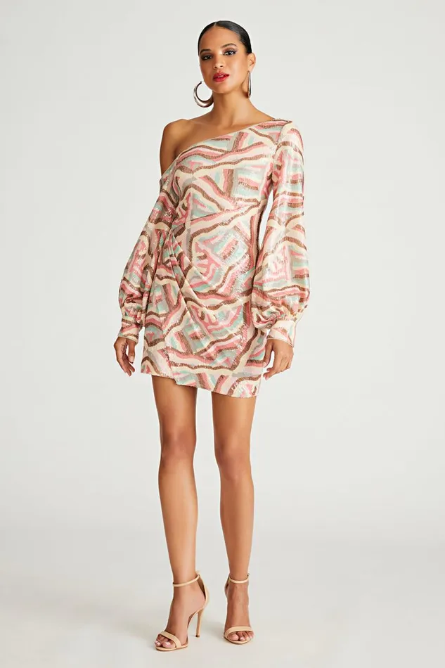 Dresses Women Halston Kimora Dress In Geode Sequin Geode