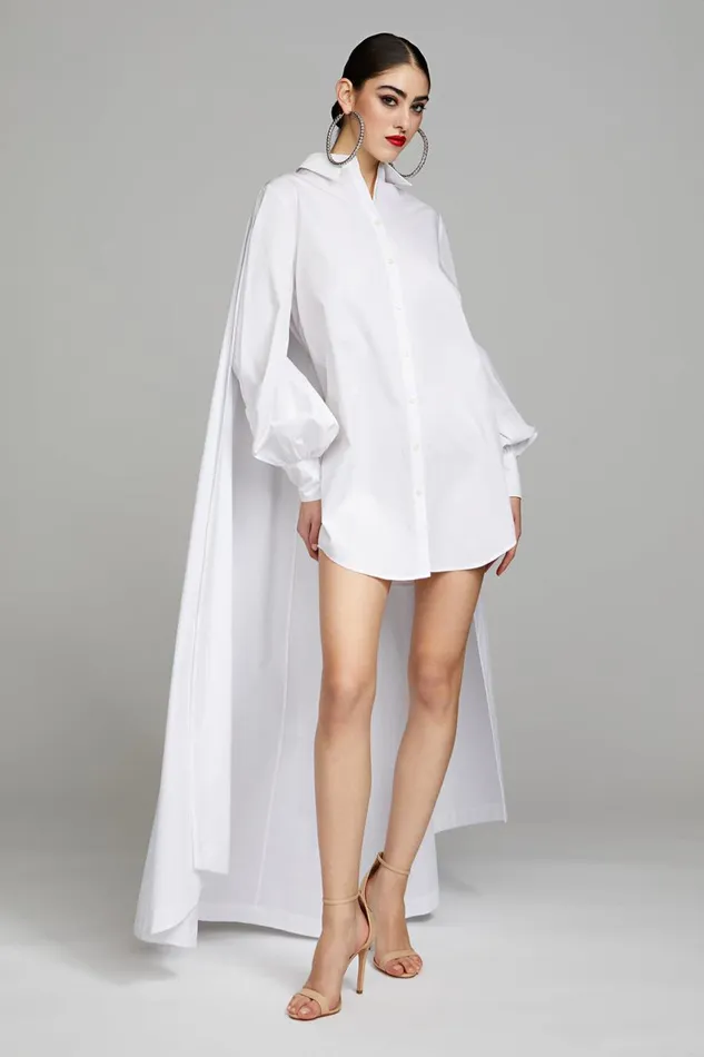 Dresses Women Halston Korina Dress In Poplin White