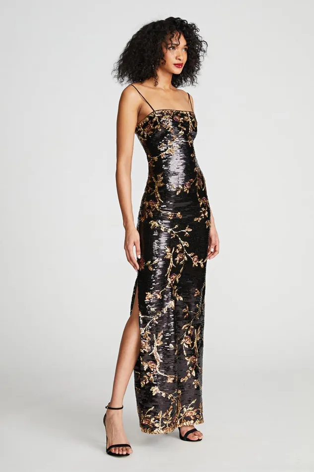 Dresses Women Halston Yazmeen Gown In Floral Sequin D Floral Multi