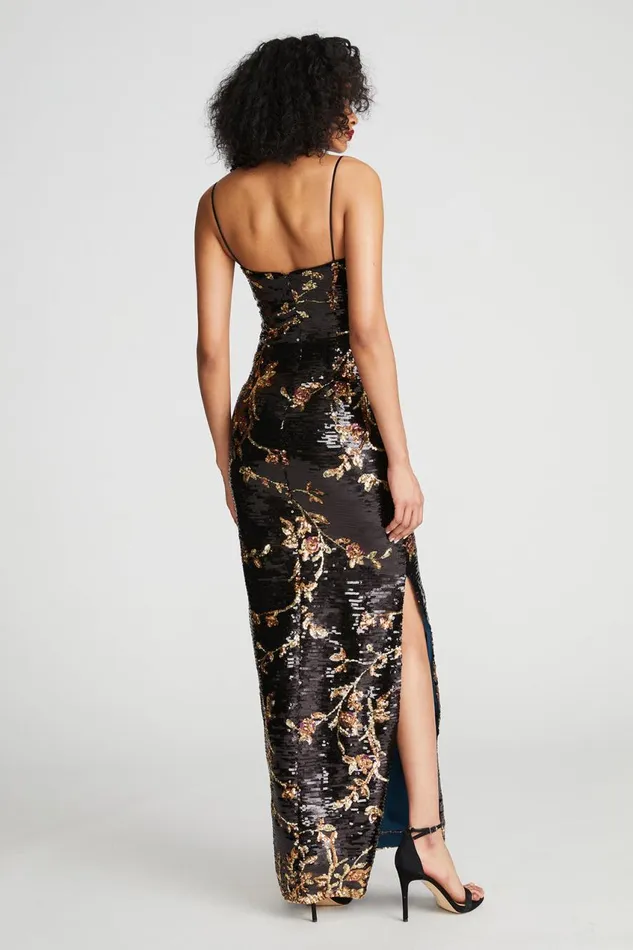 Dresses Women Halston Yazmeen Gown In Floral Sequin D Floral Multi