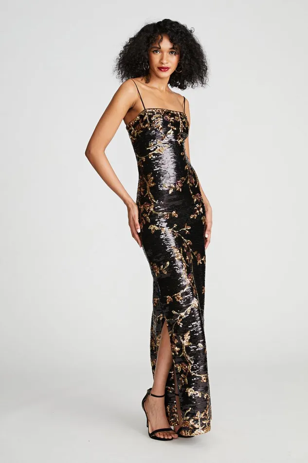 Dresses Women Halston Yazmeen Gown In Floral Sequin D Floral Multi