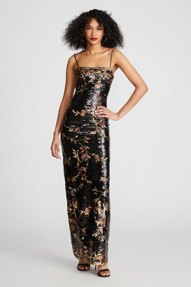 Dresses Women Halston Yazmeen Gown In Floral Sequin D Floral Multi
