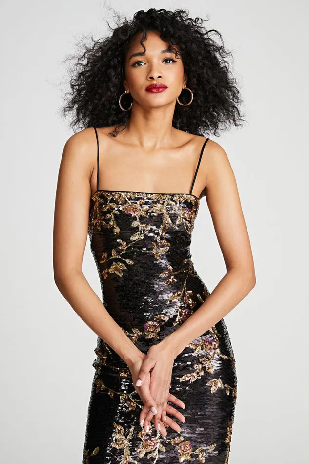 Dresses Women Halston Yazmeen Gown In Floral Sequin D Floral Multi