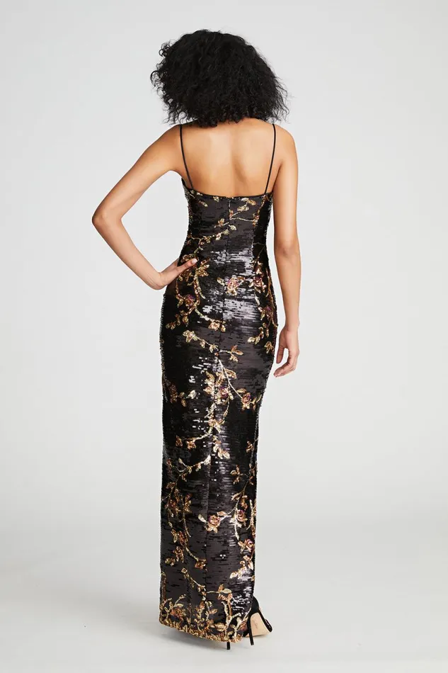 Dresses Women Halston Yazmeen Gown In Floral Sequin D Floral Multi
