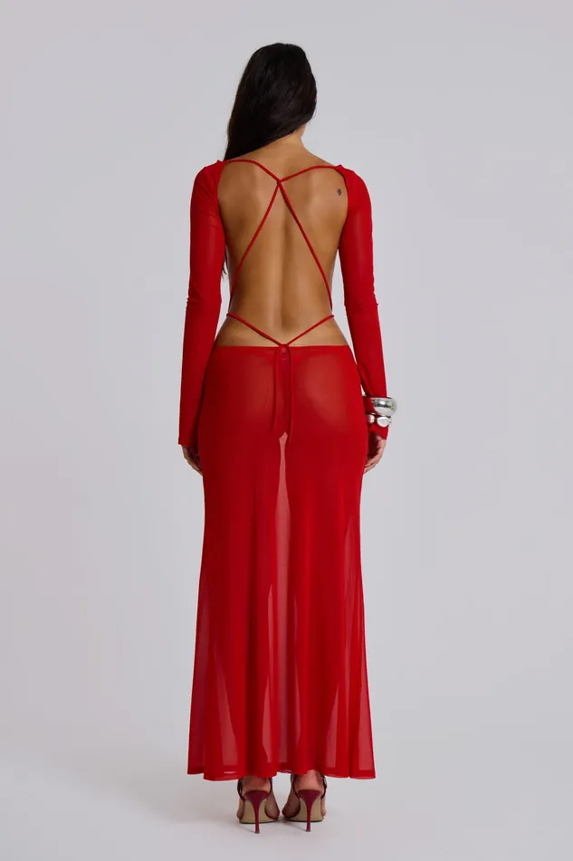 Dresses Women Jaded London Shop MESH MAXI DRESS WITH BACK DETAIL