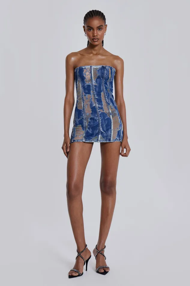 Dresses Women Jaded London Shop Zion Denim Corset Mini Dress