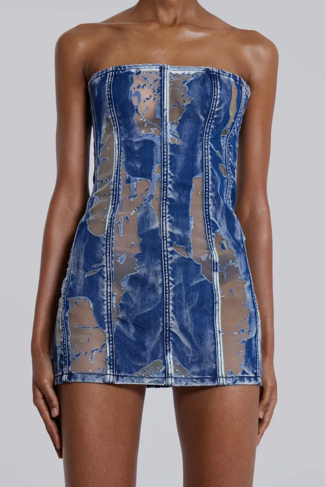 Dresses Women Jaded London Shop Zion Denim Corset Mini Dress
