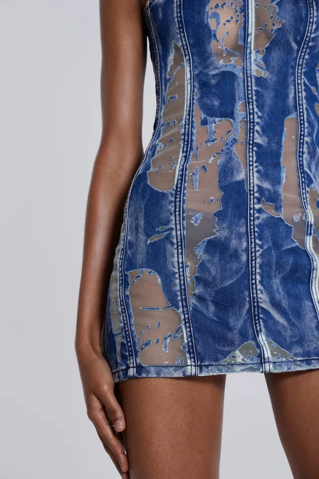 Dresses Women Jaded London Shop Zion Denim Corset Mini Dress