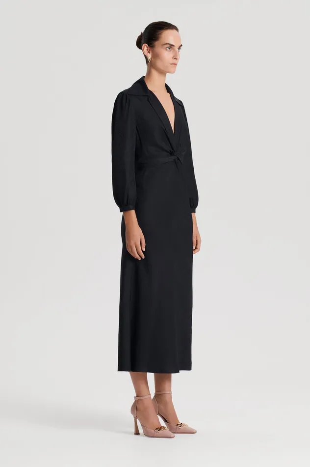 Dresses Women Scanlan Theodore SILK TURBAN TWIST DRESS BLACK