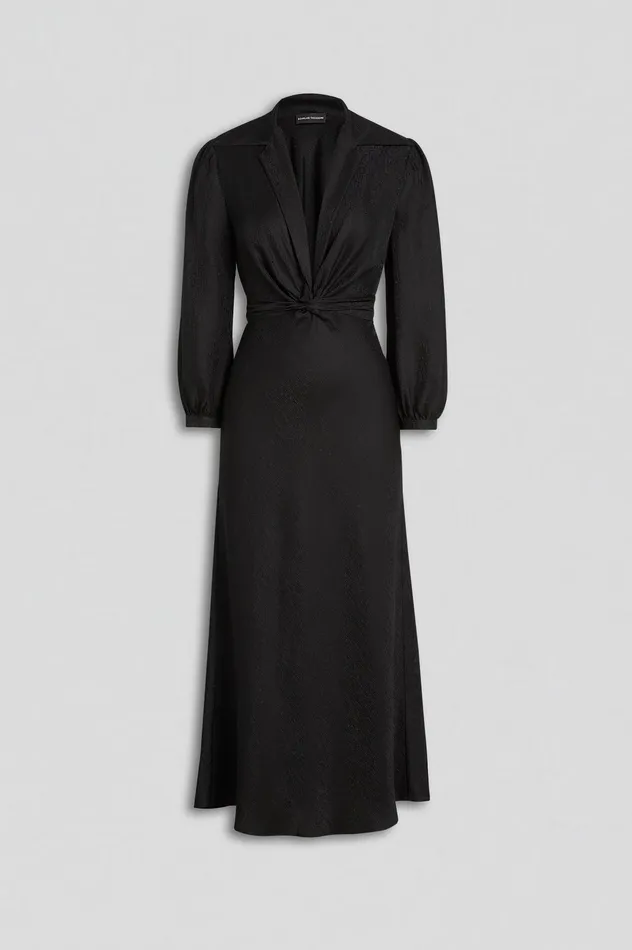 Dresses Women Scanlan Theodore SILK TURBAN TWIST DRESS BLACK