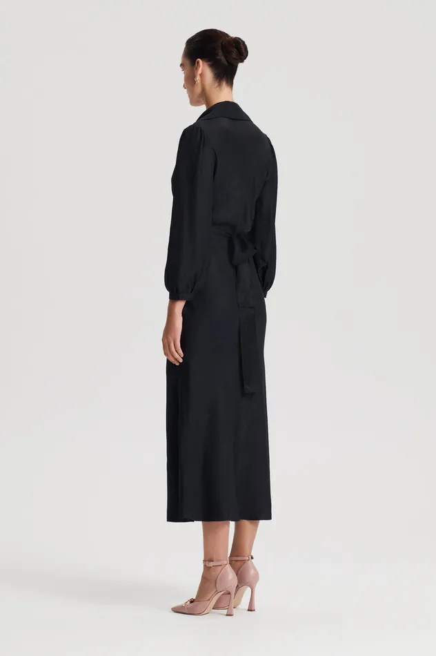 Dresses Women Scanlan Theodore SILK TURBAN TWIST DRESS BLACK