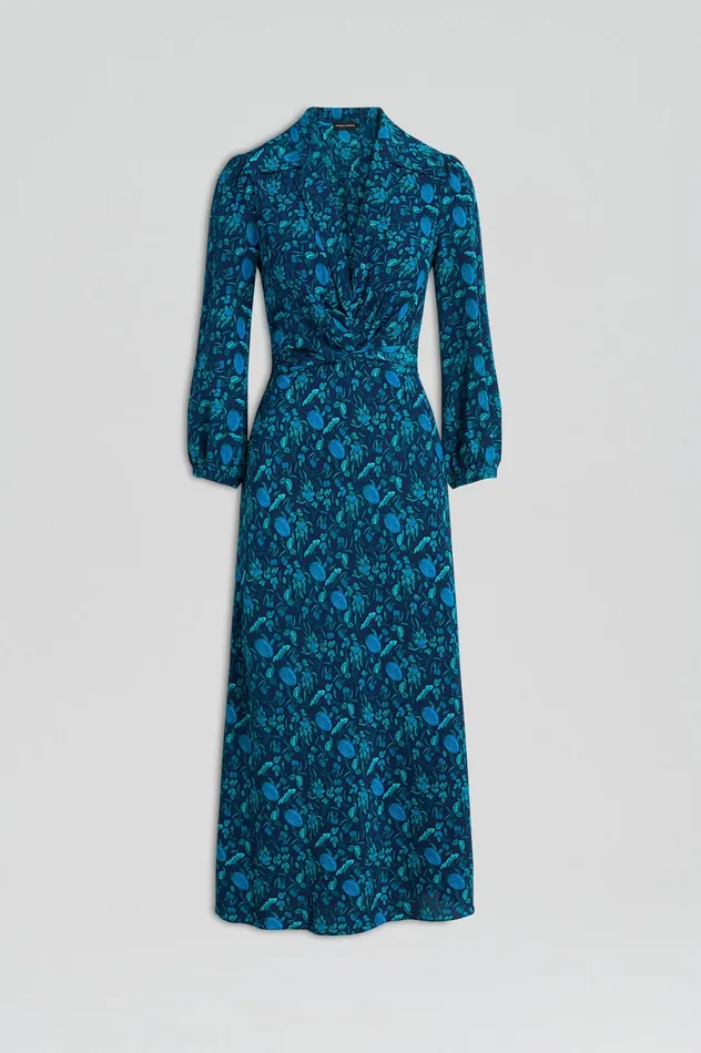 Dresses Women SILK BOTANICAL DRESS NAVY Scanlan Theodore Dresses Women SILK BOTANICAL DRESS NAVY Scanlan Theodore