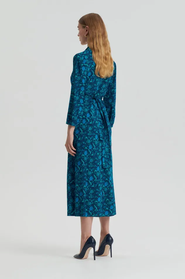 Dresses Women SILK BOTANICAL DRESS NAVY Scanlan Theodore Dresses Women SILK BOTANICAL DRESS NAVY Scanlan Theodore
