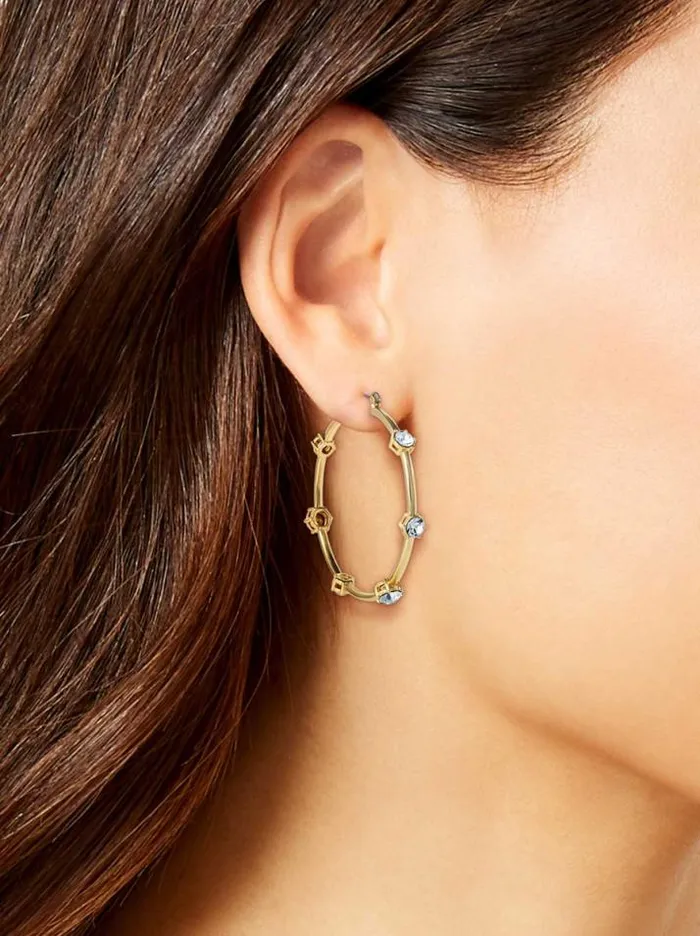 Earrings Accessories Jessica Simpson Large Hoop Crystal Earrings