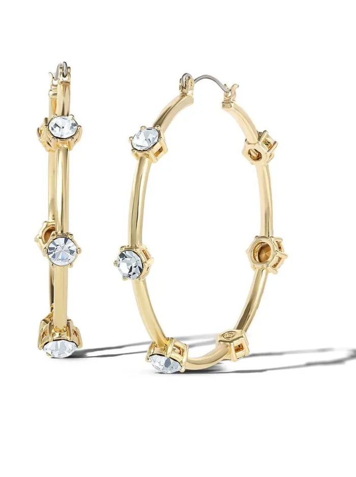 Earrings Accessories Jessica Simpson Large Hoop Crystal Earrings
