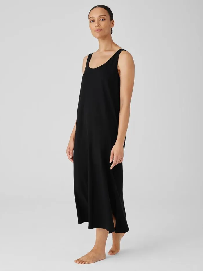 Eileen Fisher Extended Sizing 1X3X Organic Cotton Interlock Tank Sleep Dress Black 8211 Shop