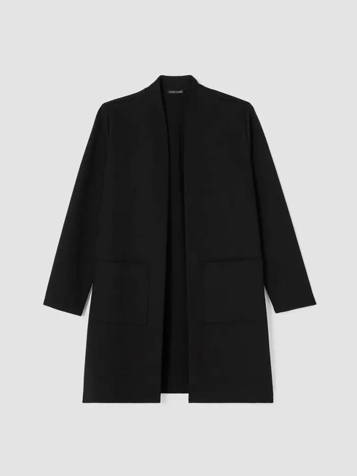 Eileen Fisher Jackets Coats and Vests Washable Flex Ponte Long Jacket Black 8211 Shop