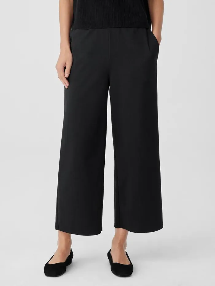 Eileen Fisher Pants Shorts and Jumpsuits Cotton Blend Ponte WideLeg Pant Black 8211 Shop