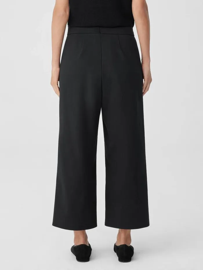 Eileen Fisher Pants Shorts and Jumpsuits Cotton Blend Ponte WideLeg Pant Black 8211 Shop
