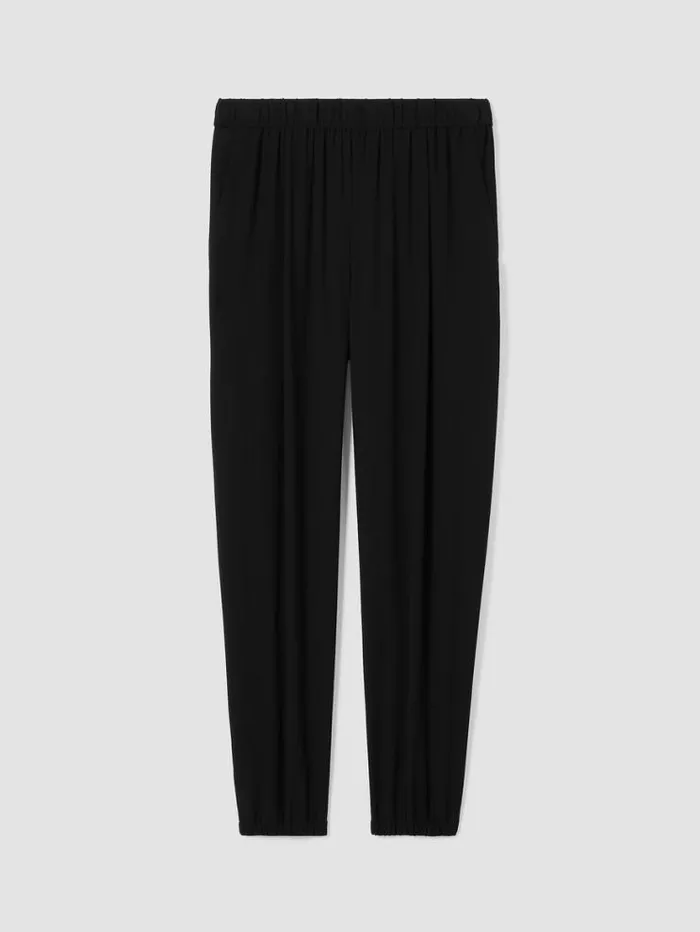 Eileen Fisher Pants Shorts and Jumpsuits Silk Georgette Crepe Jogger Pant Black 8211 Shop