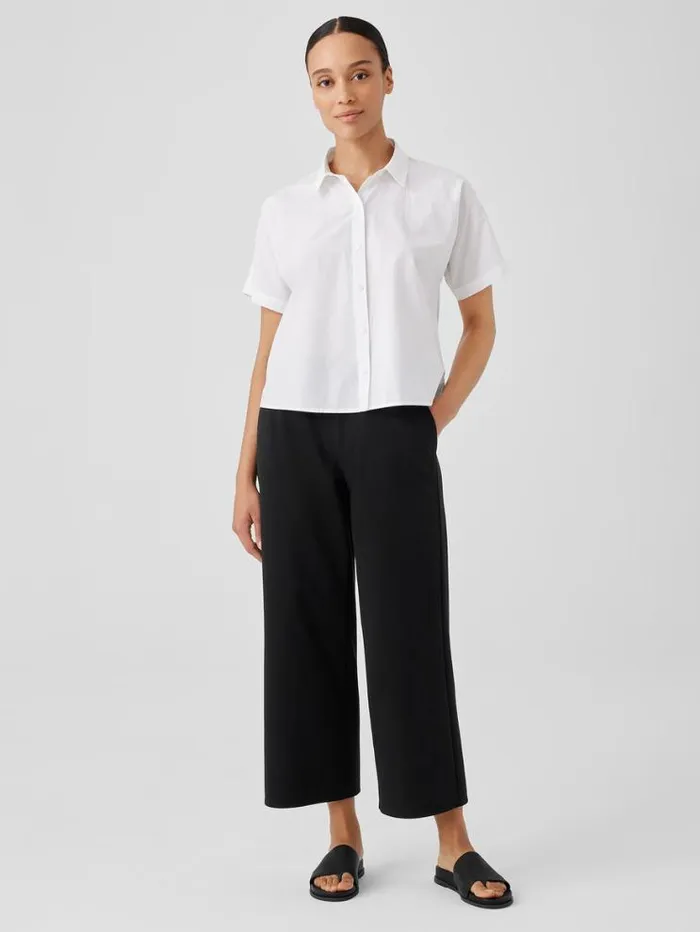 Eileen Fisher Petite Cotton Blend Ponte WideLeg Pant Black 8211 Shop