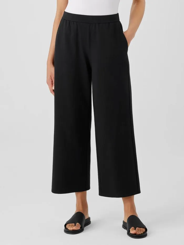 Eileen Fisher Petite Cotton Blend Ponte WideLeg Pant Black 8211 Shop